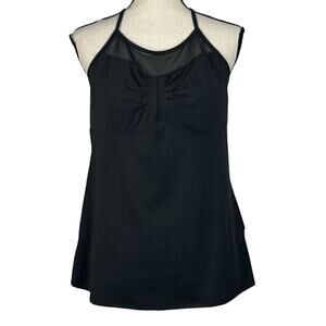 Fabletics Large Addison Tank Top Wicking Stretch Built-In Bra Breathable Black